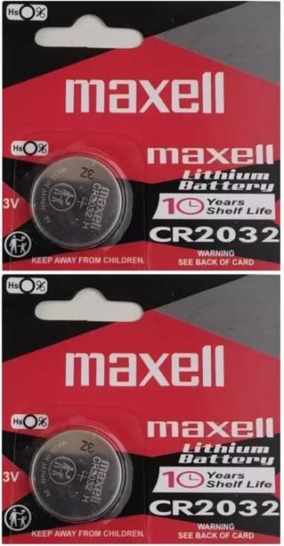 PREMBROTHERS Maxell CR2032 3V Button Cell (Pack Of 2pcs)for Wrist watches, Calculators, Heart-rate monitors, Toys & games and Personal organizers  Battery