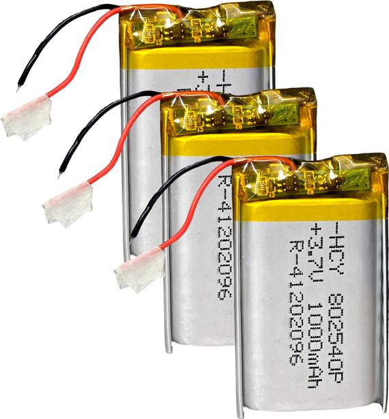 Digital Craft 3pc Durable 3.7V 1000mAh LiPo  Pack for DIY Kits and Audio Devices  Battery