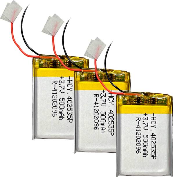 Digital Craft 3Pc 3.7V 500mAh Rechargeable LiPo  for RC Toys DIY and Bluetooth Devices  Battery