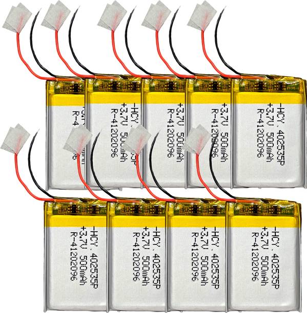 Digital Craft 9pc Durable 3.7V 500mAh LiPo  Pack for DIY Electronics and Robotics Kits  Battery