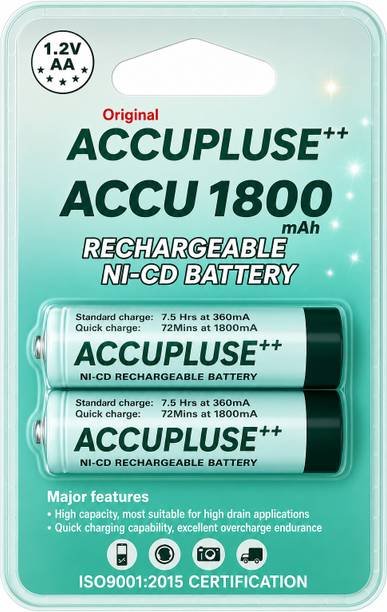 accuplus AA Rechargeable  1800mAh 1.2v | Pack of 2 Ni‐CD - VIPOW  Battery