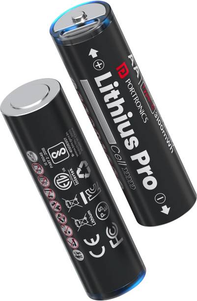 Portronics AA Rechargeable Lithium Batteries Type C, Upto 2066mAh Capacity   Battery