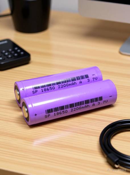 Breewell 2200 mAh 18650 Lithium-Ion Rechargeable for Multi-Purpose use – 2 PCS |Purple| Battery