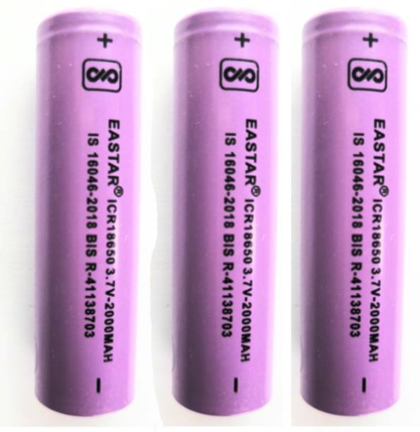 SixOhms 18650 3.7V 2000mAh Rechargeable Li-ion  Pack of 3 for Flashlight RC  Battery