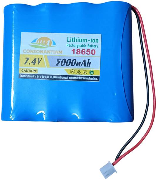 CONSONANTIAM 7.4 Volt  Pack 5000 mAH Lithium Ion Rechargeable  18650 2Pin Jack  Battery