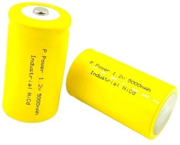 MICROUSB NiCd 5000mAh 1.2V Size-D Cell Rechargeable  with Button Top  Battery