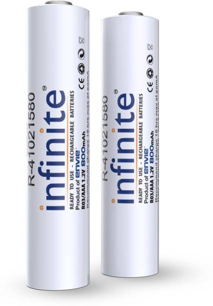 एन्वी AAA Rechargeable Batteries | High-Capacity Ni-MH | 800 mAh | Low Self Discharge | Pre-Charged (Pack Of 2) (AAA 800 2PL) बैटरी