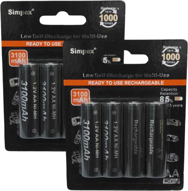 Simpex 3100mAh High Power Ni-Mh AA Ready to Use Rechargeable   Battery