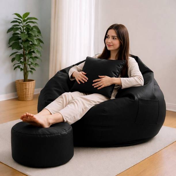 KC FURNISH 4XL Chair Bean Bag Cover  (Without Beans)