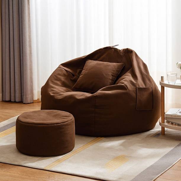 KC FURNISH 4XL Tear Drop Bean Bag Cover  (Without Beans)