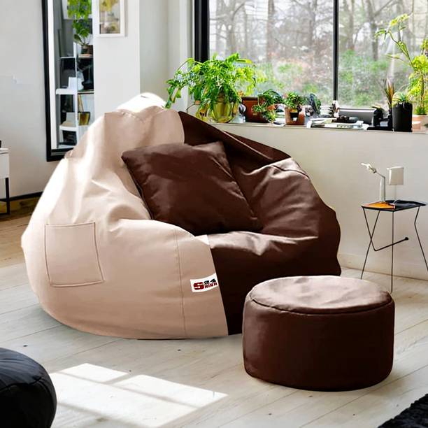 SHIRA 24 4XL Tear Drop Bean Bag Cover  (Without Beans)