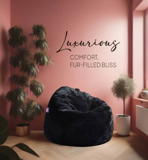 mollismoons XXXL Luxury bean bags fur for adults Bean Bag Sofa  With Bean Filling