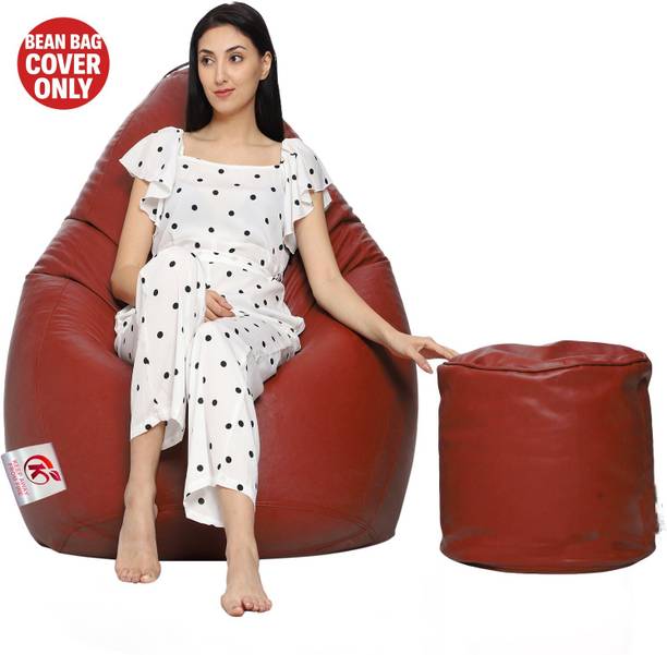 FurniGully XXL Tear Drop Bean Bag Cover  (Without Beans)