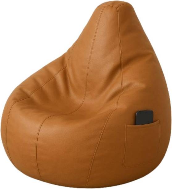 AV CART XL XL Tan Bean Bag With Filled with Beans Bean Bag Sofa  With Bean Filling