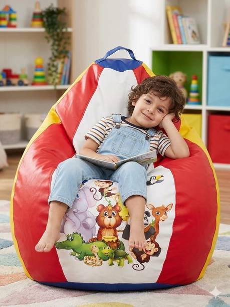 Maskeen Medium Kids Bean Bag Soft Colorful Designs for Fun & Learning Bean Bag Sofa  With Bean Filling