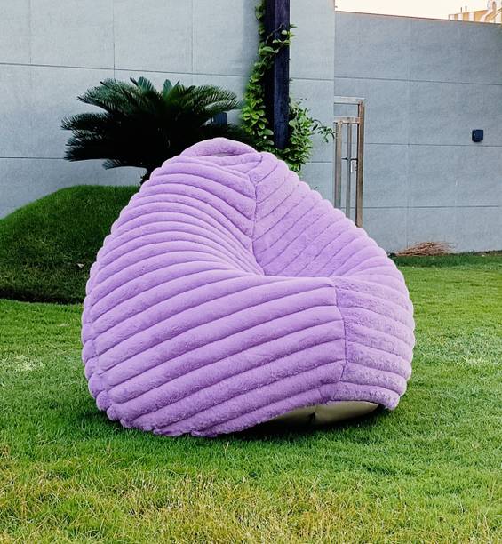 mollismoons Jumbo bean bag fur stripes Teardrop Bean Bag  With Bean Filling