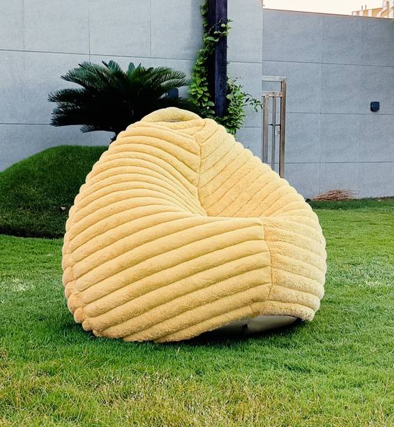 mollismoons Jumbo bean bag fur stripes Teardrop Bean Bag  With Bean Filling