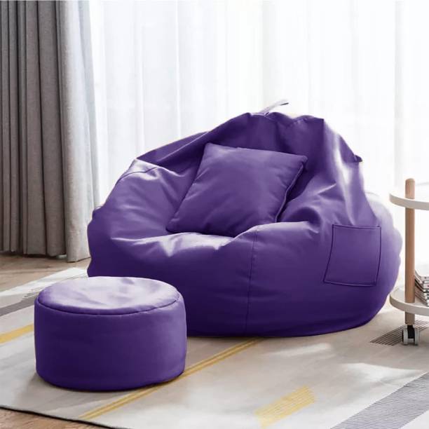 GIGLICK 4XL GIGLICK 4XL Bean Bag Cushion and Footrest Filled with Beans Bean Bag Chair  With Bean Filling