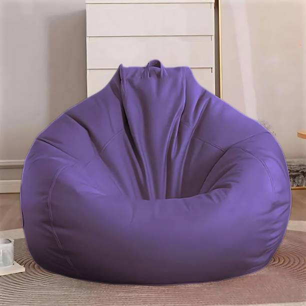 GIGLICK XXXL Faux Leather Bean Bag Filled with Beans | Ready To Use Teardrop Bean Bag  With Bean Filling