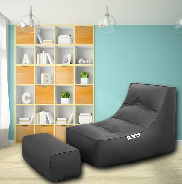 GOREVIZON OPPOSED 4XL Filled Bean Bag Lounger Chair & Puff Stool Bean Bag Chair  With Bean Filling