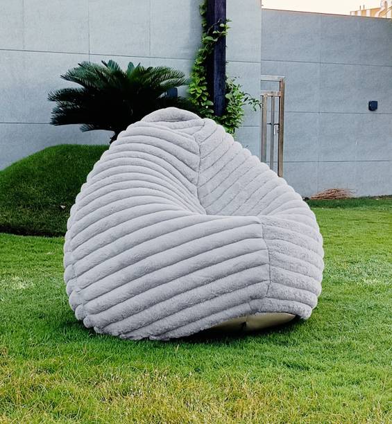 mollismoons Jumbo bean bag fur stripes Teardrop Bean Bag  With Bean Filling