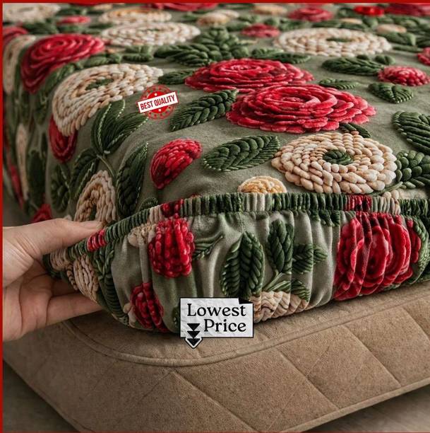 TrueBuy Cotton Double Fitted (Elastic) 320 TC Printed 1 Bedsheet