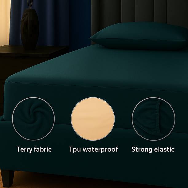 Magixy King Size Fitted Terry Cotton Breathable, Stretchable, Waterproof Mattress Cover