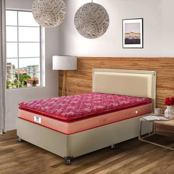 PEPS Springkoil Durable PU Foam Quilt, Medium Firm Back Support, Dark Blue 6 inch King Bonnell Spring Mattress