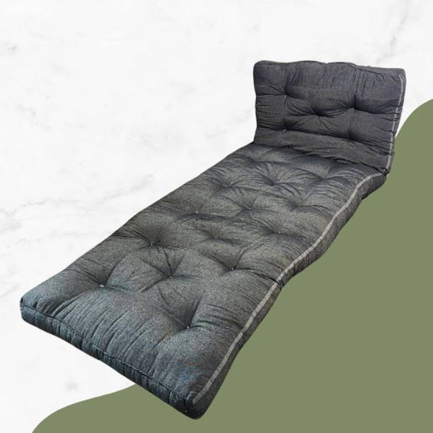 COLOFLY Soft Multicolour / Gadda Single Bed Dark Blue Back Support With Mattress inch Single Cotton Mattress