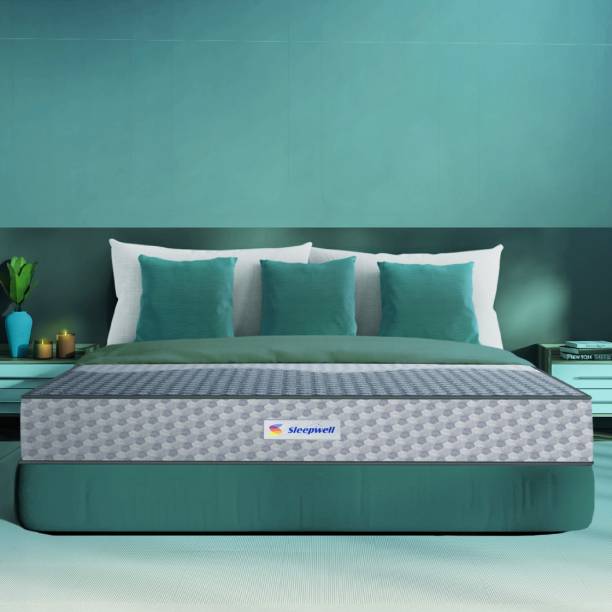 Sleepwell Ortho PRO Spring- Impressions Memory Foam Mattress with Airvent Technology 8 inch Queen Pocket Spring Mattress
