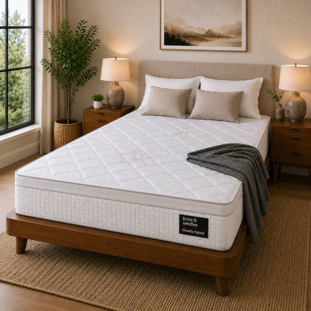 Loom & Needles Gravity Hybrid Euro Top 5 Zoned Zero Partner Disturbance & 7 Layered Foam 12 inch Queen Pocket Spring Mattress