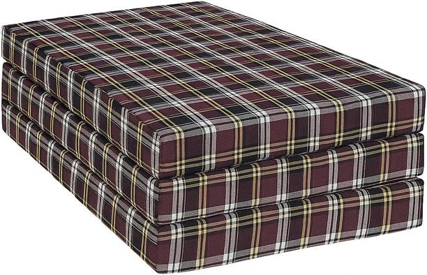 NoRang Compact white Floral 3 Fold mattress for Bed – Space-Saving Convertible mattress 3 inch Single EPE Foam Mattress