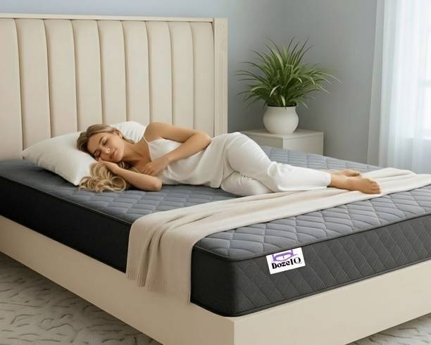 DozeIQ Dual Comfort Reversible Soft & Medium Firm Flip Sides Back Support 4 inch Double High Resilience (HR) Foam Mattress
