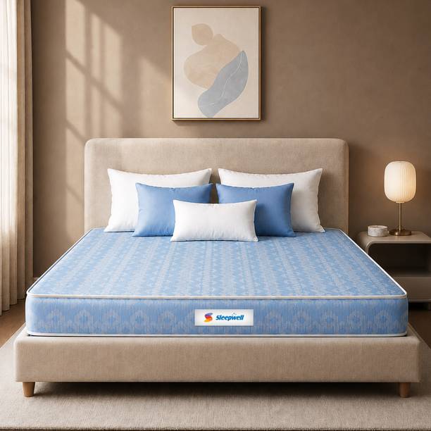 Sleepwell Dual, Reversible, Medium Soft & Firm Resitec Foam, Anti-Microbial Technology 5 inch King High Density (HD) Foam Mattress