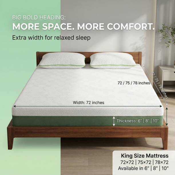 KOTSON 100% Organic Orthopedic Support |Pressure Relief | Motion Isolation Mattress 6 inch King Latex Foam Mattress