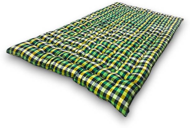 Atootfusion Large Soft Cotton Mattress | Foldable Lightweight Sleeping Multicolor Mattress 2 inch Queen Cotton Mattress