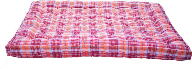 TIRAZ Box Type Heavy Border Fiber Cotton Mattress For Floor & Bed Size(Single 72x36x5) 5 inch Single Cotton Mattress