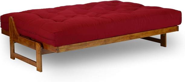 IMSmartMart Soft Cotton Red Color Quilt | Foldable Light Weight (3 x 6 ft, Border) 4 inch Single Cotton Mattress
