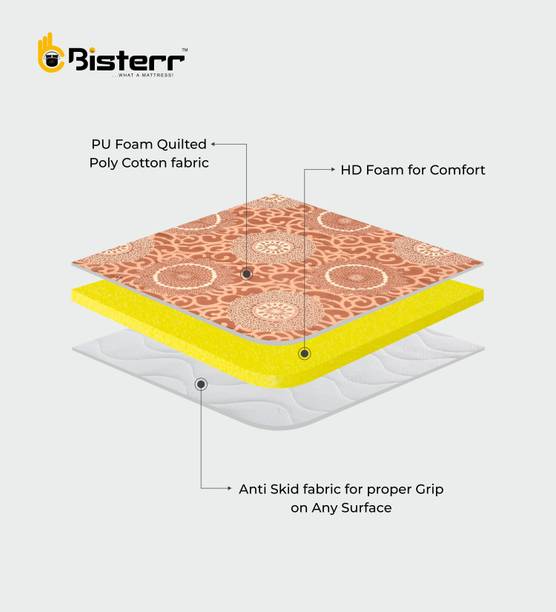 Bisterr Bisterr_Aasra_Brown_Single_7836 1 inch Single High Density (HD) Foam Mattress