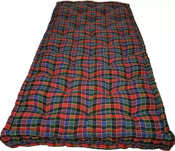 RAJASTHAN HANDLOOM Soft Cotton Multicolour Mattress / Gadda 4 inch Double Cotton Mattress