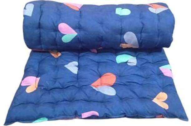 jy 3D Printed blue Foldable Light Weight Single Bed 3 inch Single Cotton Mattress
