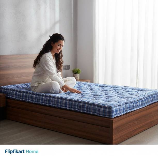 TEERAZ Premium Cotton Mattress 60x72 Inches (5 Inch Thick) Breathable & Durable 5 inch Queen Cotton Mattress