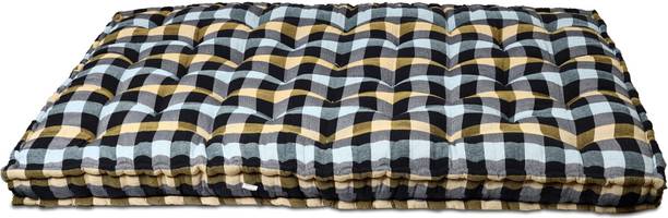 Greatwell Thick Soft (4x6 FT) Thick Mattress Gadda Yellow Check 5 inch Single Cotton Mattress