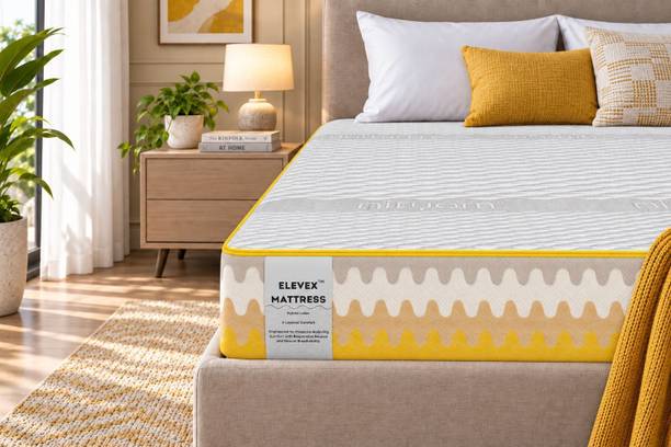NITYAM Elevex™ Hybrid Latex Mattress 4 inch Double High Resilience (HR) Foam Mattress