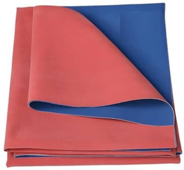 pmh Waterproof Rubber Bed Protector Sheet (1 x 1 Mtr: Blue-Pink) 5 inch Single Fiber Mattress