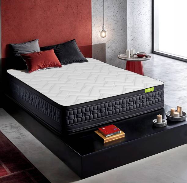 Wakeup India Luxuriate Hybrid Mattress | Memory Foam Pocket Spring Mattress 12 inch King High Resilience (HR) Foam Mattress
