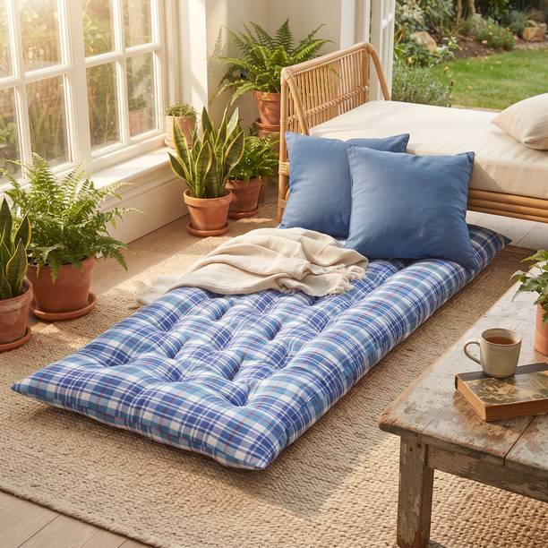 PINJARI Cotton Floor Mattress Single Size 30 x 72 Inch 4 inch Single Cotton Mattress
