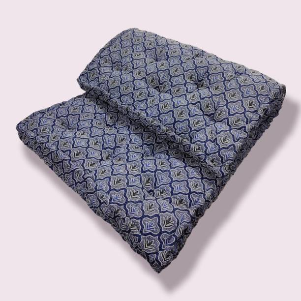 IMSmartMart Blue Embroidery Design Rectangle Type Single Bed Mattress 5 inch Single Cotton Mattress