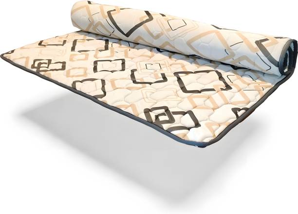 Mahaveer Home Decor Slim Foldable Soft Orthopedic Cream 1 inch Single PU Foam Mattress