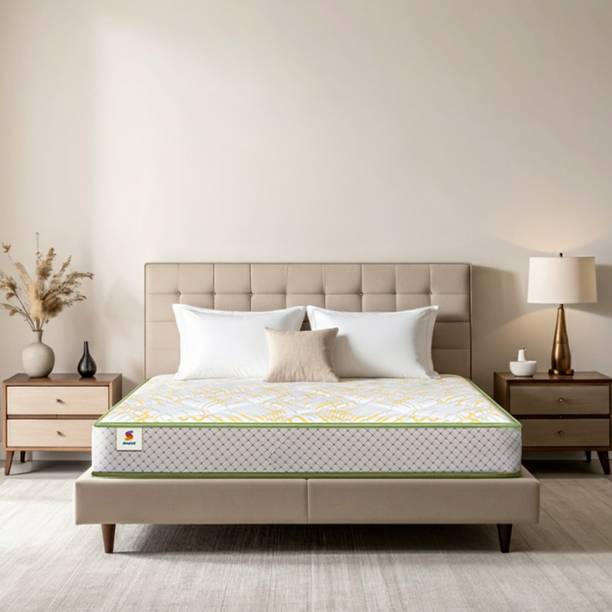 Sleepwell Spinetech Classic,3-Zoned Profiled Resitec Foam, Quiltec Foam Top, Natural Latex 6 inch Queen High Resilience (HR) Foam Mattress
